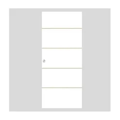 Kit porte coulissante 4 lignes - blanc lignée - + rail 2 amortisseurs + cache rail blanc - H 204 cm x L 83 cm-Optimum Discount