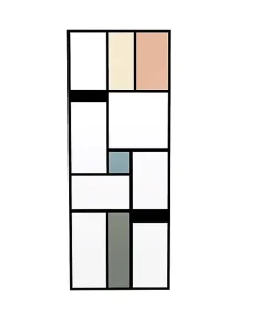 Aurys KIT Porte coulissante en verre + Rail à pince couleur Noir Coffrage - MONDO CLAIRE - H. 204 x L. 73 - Fabrication Française