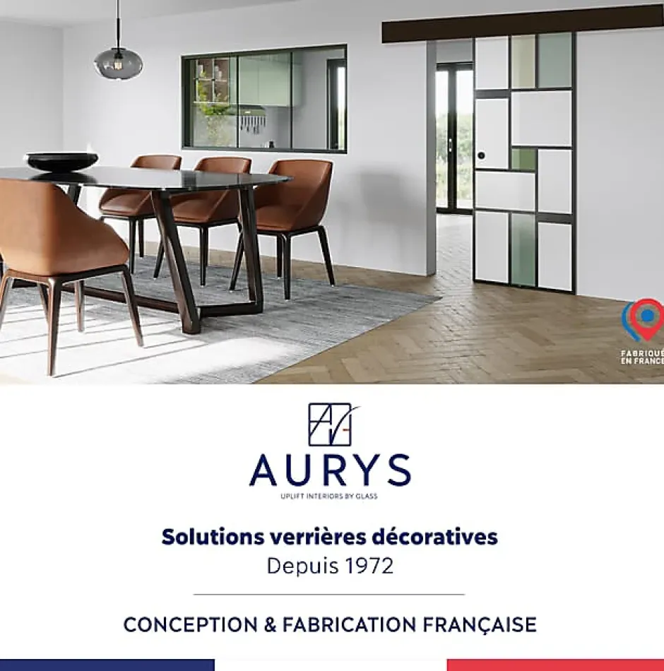 KIT Porte coulissante en verre + Rail à pince Noir Coffrage - MONDO OPAQUE VERTE - H. 204 x L. 93 cm - Fabrication Française-Aurys New