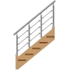 Kit Réno inox pour garde-corps d'escalier - 4 poteaux - Main courante - 3 barres sur supports axiaux-MySystem Best