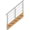 MySystem Kit Réno inox pour garde-corps d'escalier - 3 poteaux - Main courante - 3 barres sur supports axiaux