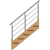 MySystem Kit Réno inox pour garde-corps d'escalier - 3 poteaux - Main courante - 3 barres sur supports transversaux et borgnes