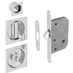 Slid’Up By Mantion Kit serrure à condamnation, poignée carrée, acier finition chromé