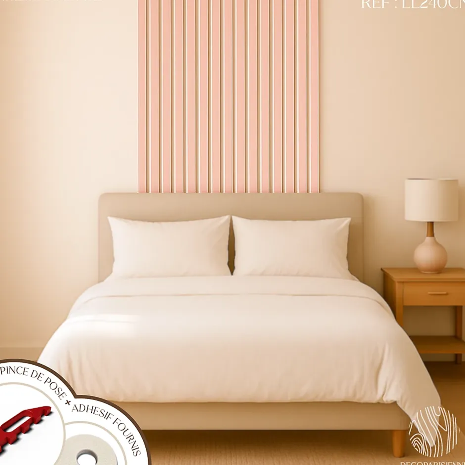 Decoparisienne Kit tasseaux adhésif cerisier naturel - Gabarit de pose offert - Surface de 1,2 M2 - Panneau tasseau sur-mesure