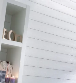 Lambris bois ISB sapin brossé blanc l. 235cm x l. 13,5cm x ép. 1,2cm