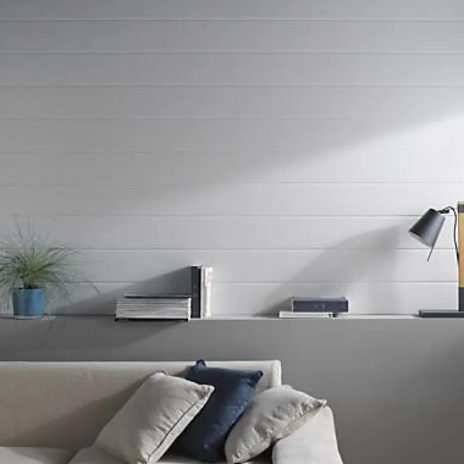 Lambris MDF frêne blanc (vendu à la botte)