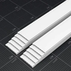Lambris PVC 100 mm - Lot de 10 Lames - Blanc - 2.60 m, 2600 x 100 x 8 mm (2,60 m²)-Tecnoprofils