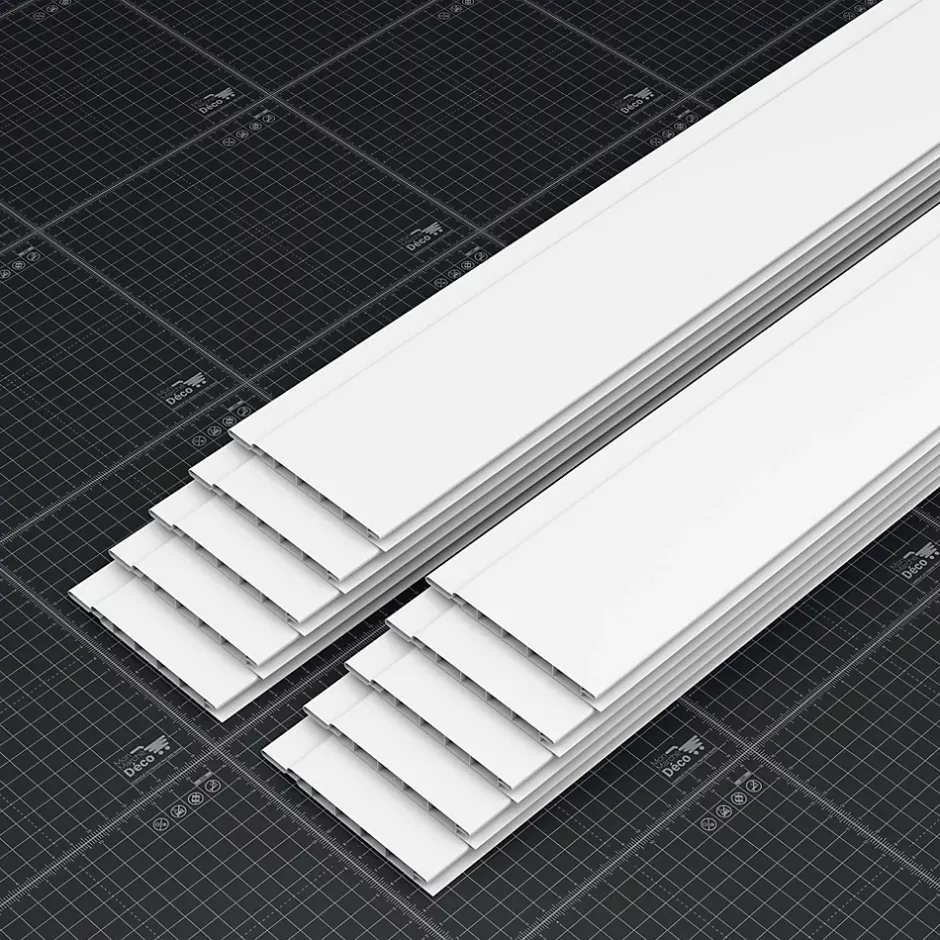 Lambris PVC 100 mm - Lot de 10 Lames - Blanc - 1.80 m, 1800 x 100 x 8 mm (1,80 m²)-Tecnoprofils Best