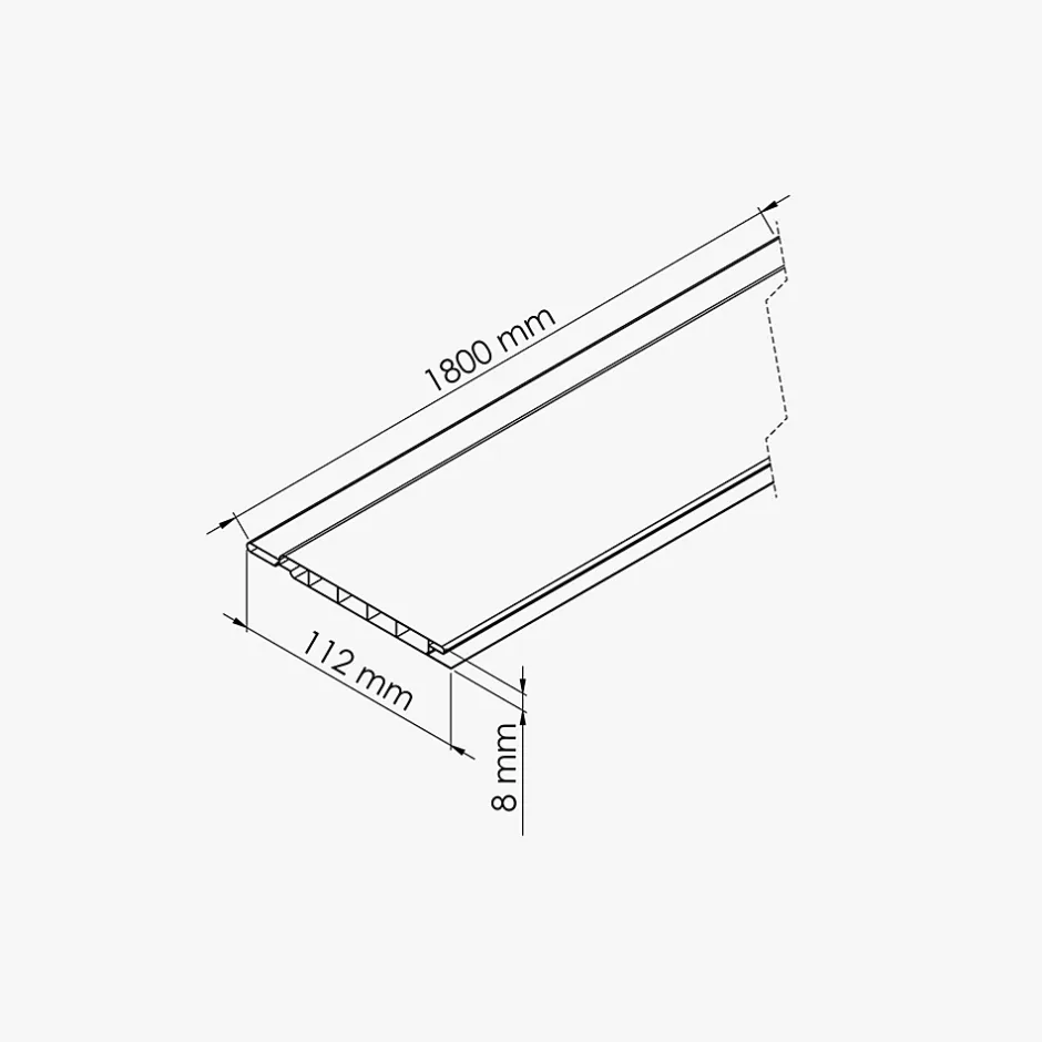 Lambris PVC 100 mm - Lot de 10 Lames - Blanc - 1.80 m, 1800 x 100 x 8 mm (1,80 m²)-Tecnoprofils Best