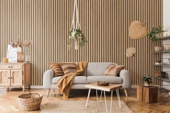 Grosfillex Lambris PVC effet tasseau décoratif lamelles imitation bois linio 37,5 x 260 cm