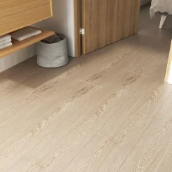 GoodHome Lame minérale composite clipsable Italo 129 x 20 cm imitation bois naturel (vendue au carton)