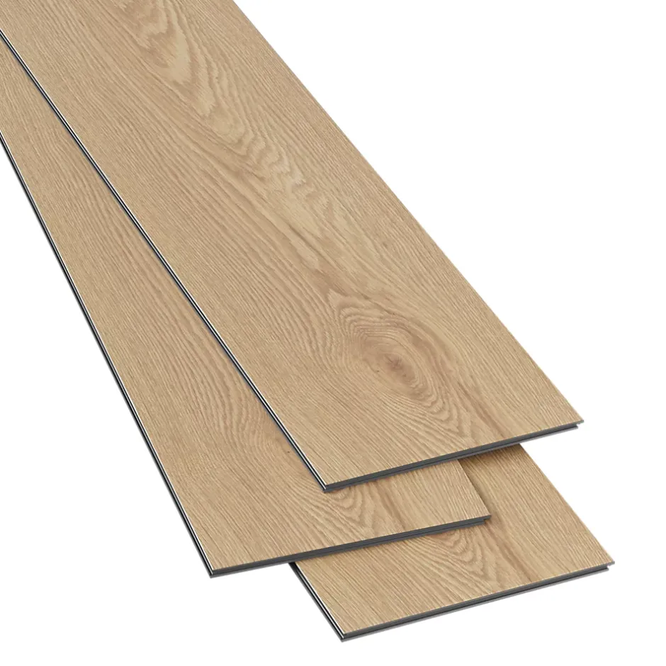 GoodHome Lame minérale composite clipsable Italo 129 x 20 cm imitation bois naturel (vendue au carton)