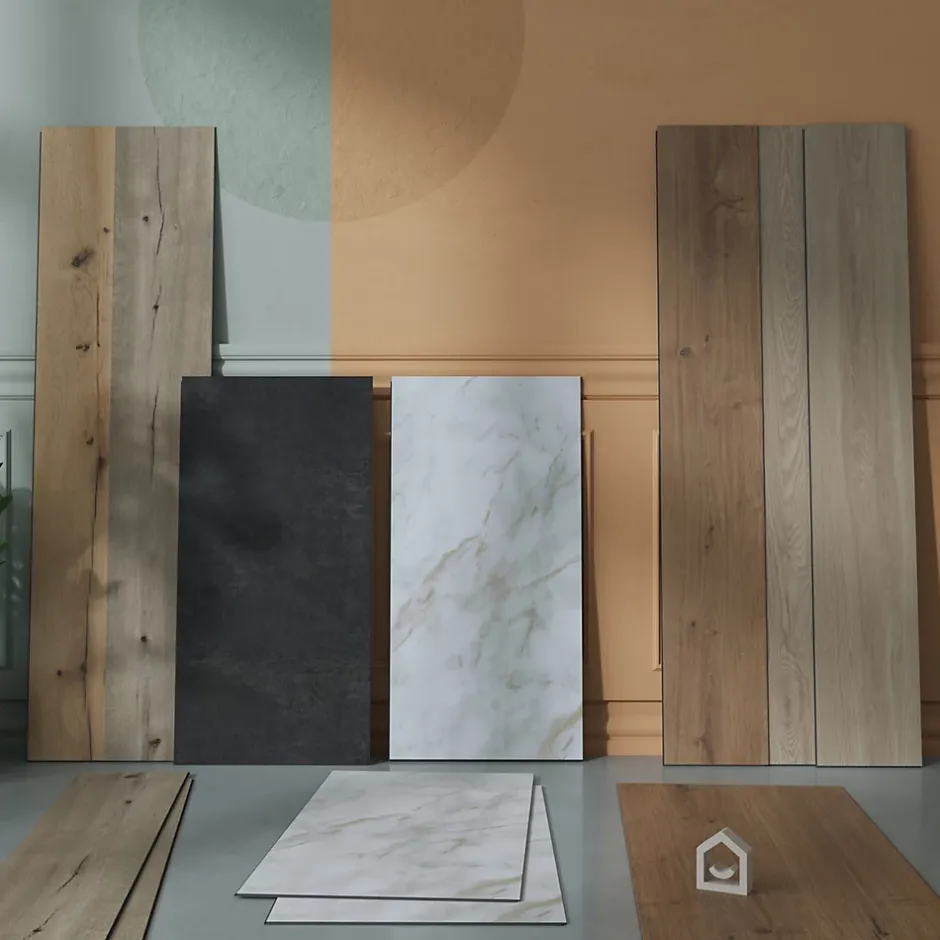 Lame minérale composite clipsable Italo 129 x 20 cm décor bois clair rustique (vendue au carton)-GoodHome Online