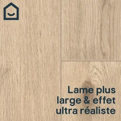 Lame minérale composite clipsable Italo 129 x 20 cm décor bois clair rustique (vendue au carton)-GoodHome Online