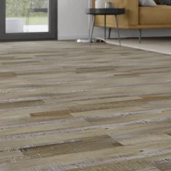 GoodHome Lame PVC adhésive Poprock décor bois brun rustique 15,2 x 91,4 cm