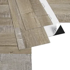 GoodHome Lame PVC adhésive Poprock décor bois brun rustique 15,2 x 91,4 cm