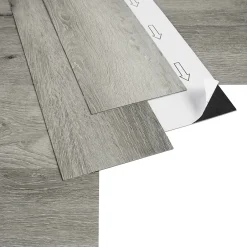 GoodHome Lame PVC adhésive Poprock bois gris rustique 15,2 x 91,4 cm