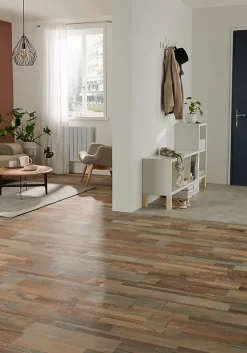 GoodHome Lame PVC adhésive PopRock décor bois multi-lames 15 x 91 cm (vendue au carton)