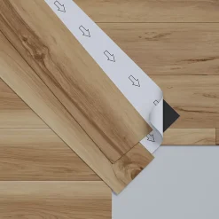 GoodHome Lame PVC adhésive Ragga bois naturel rustique 15,2 x 91,4 cm