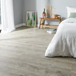 Lame PVC clipsable Baila chêne vieilli gris brun L. 122 x l. 15 cm-GoodHome Online