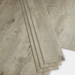 Lame PVC clipsable Baila chêne vieilli gris brun L. 122 x l. 15 cm-GoodHome Online