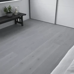 GoodHome Lame PVC clipsable Baila chêne gris L. 122 x l. 15 cm