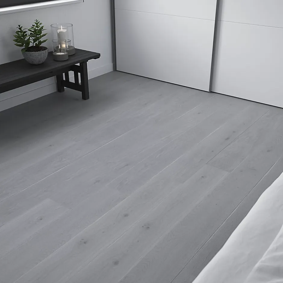 GoodHome Lame PVC clipsable Baila chêne gris L. 122 x l. 15 cm