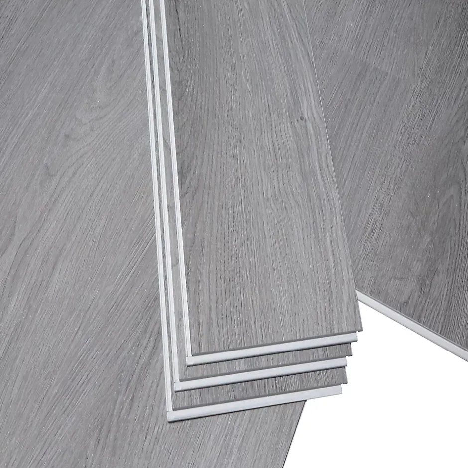 GoodHome Lame PVC clipsable Baila chêne gris L. 122 x l. 15 cm