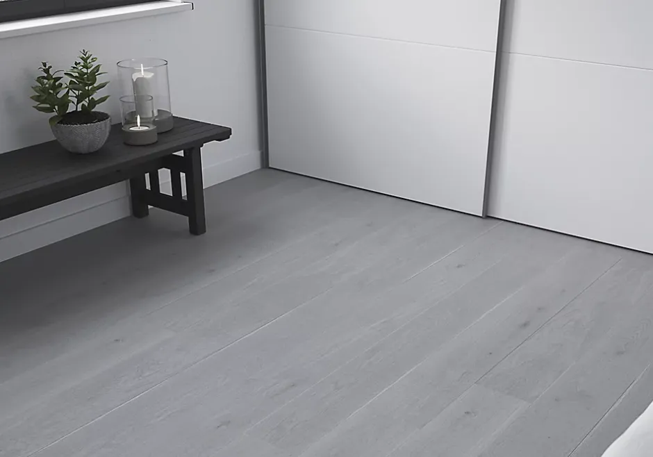 GoodHome Lame PVC clipsable Baila chêne gris L. 122 x l. 15 cm