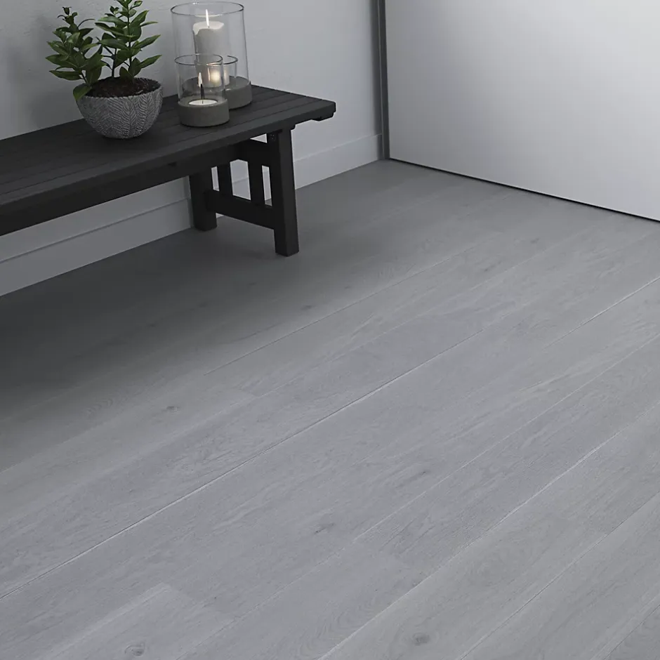 GoodHome Lame PVC clipsable Baila chêne gris L. 122 x l. 15 cm