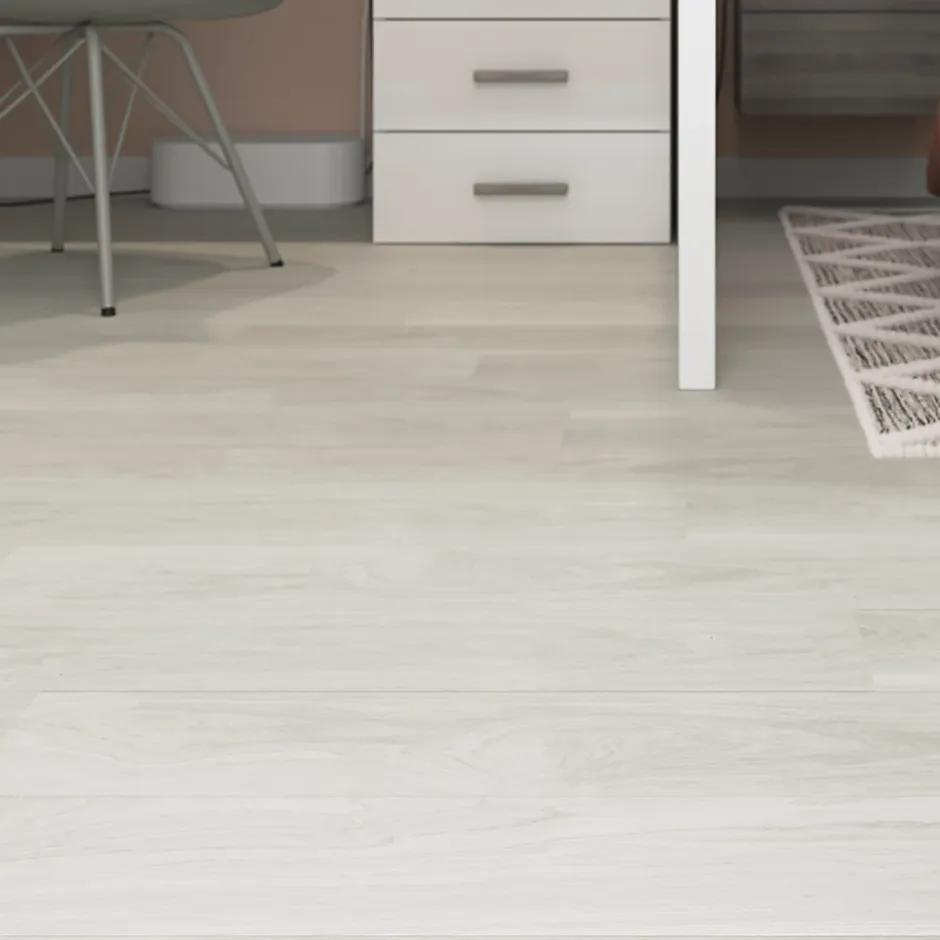 GoodHome Lame PVC clipsable Baila chêne vieilli gris clair L. 122 x l. 15 cm