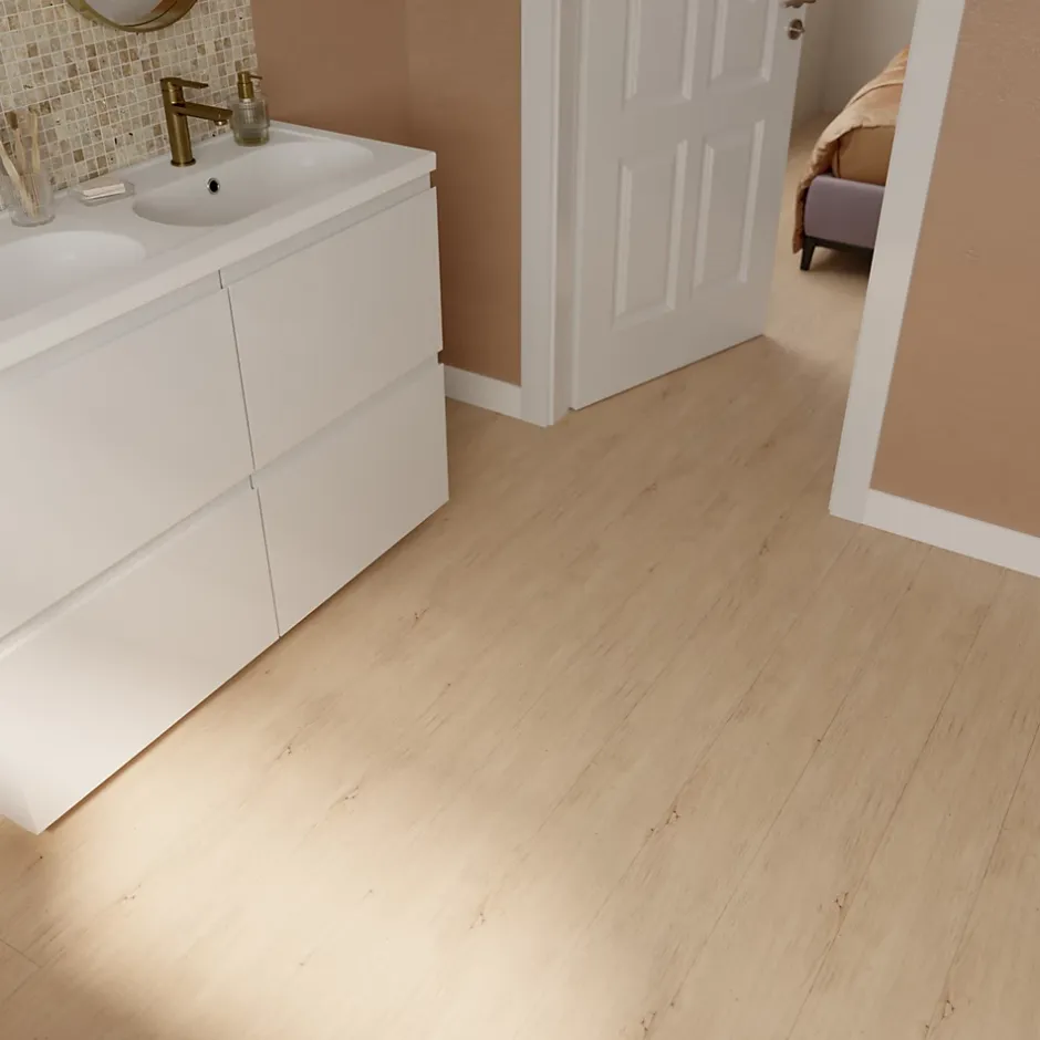 Lame PVC clipsable Mambo 124x19 cm décor bois naturel (vendue au carton)-GoodHome Outlet