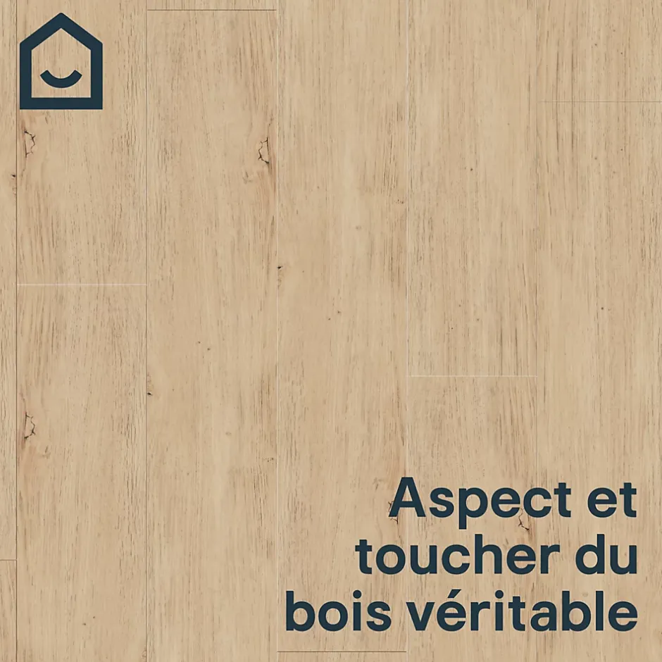 Lame PVC clipsable Mambo 124x19 cm décor bois naturel (vendue au carton)-GoodHome Outlet