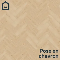 GoodHome Lame PVC clipsable Mambo chevron décor chêne naturel (vendue au carton)