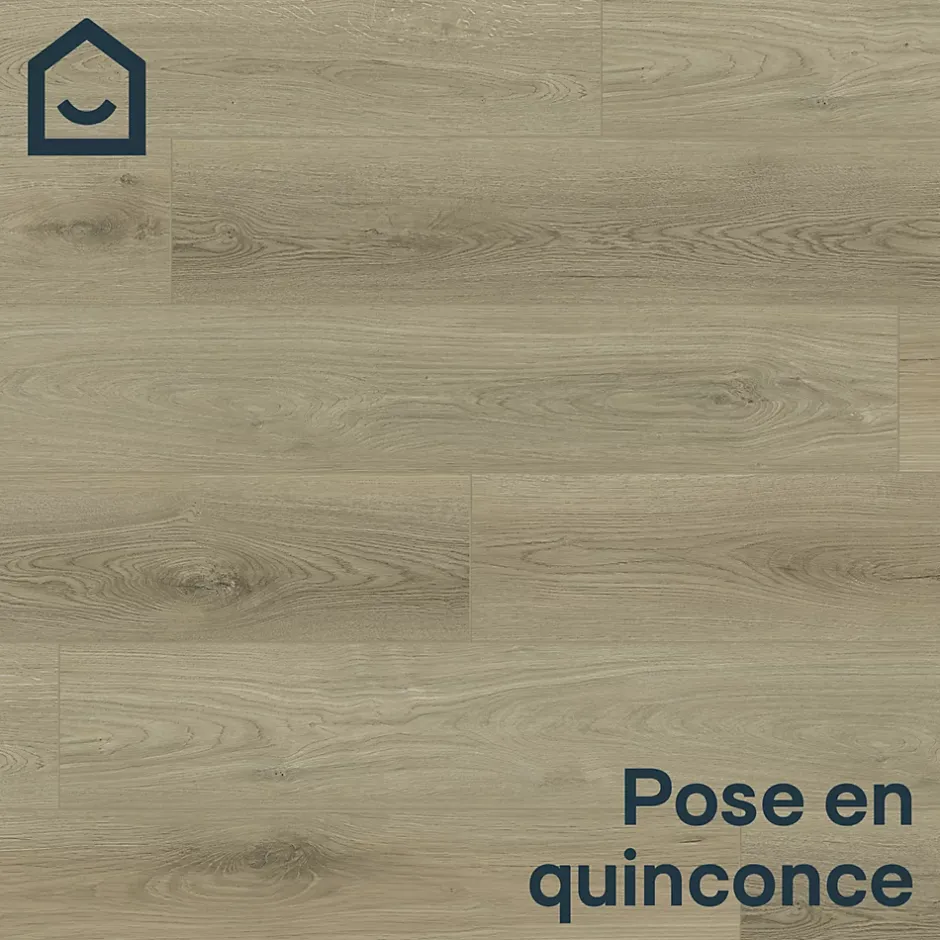 Lame PVC clipsable Mambo plus 18x122 cm décor bois gris brun avec sous-couche intégrée (vendue au carton)-GoodHome