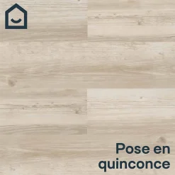 GoodHome Lame PVC clipsable Mambo 124x19 cm décor bois blanc rustique (vendue au carton)