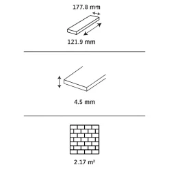 GoodHome Lame PVC clipsable Mambo 124x19 cm décor bois blanc rustique (vendue au carton)
