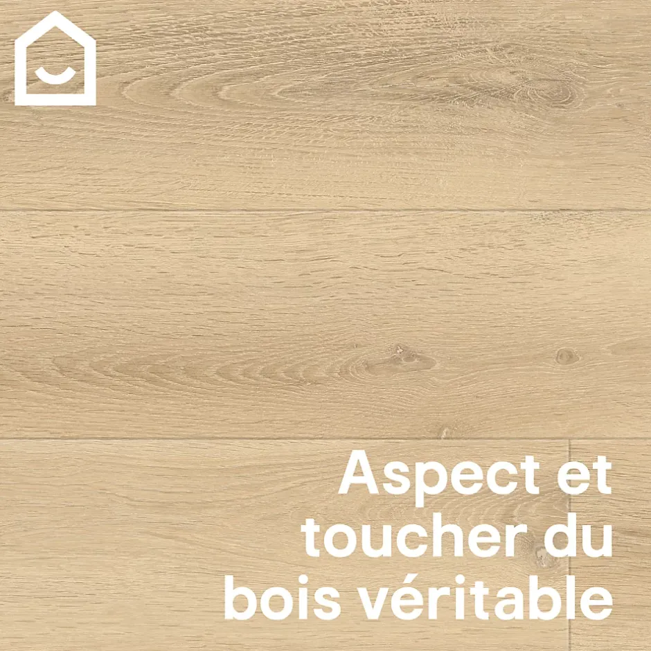 Lame PVC clipsable Mambo plus 18x122 cm décor bois naturel avec sous-couche intégrée (vendue au carton)-GoodHome Discount