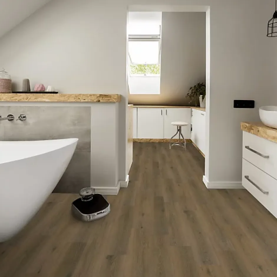 Tarkett Lame PVC clipsable rigide Essentielle - Chêne brun - Finition mate - Paquet de 2,17 m²