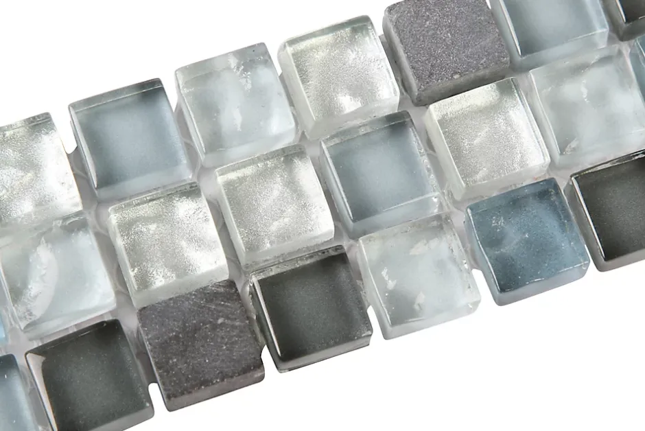 GoodHome Listel 5 x 30 cm verre brillant gris