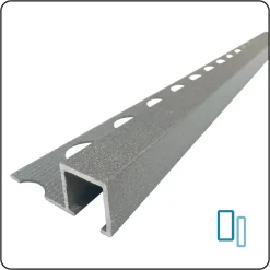 Listel Laqué Gris Foncé Mat L.2,6m x 11mm INTÉRIEUR/EXTÉRIEUR. Profil Carrelage Mural. Aluminium Laqué. Luxury Dark Grey-Lux Mosaic Discount