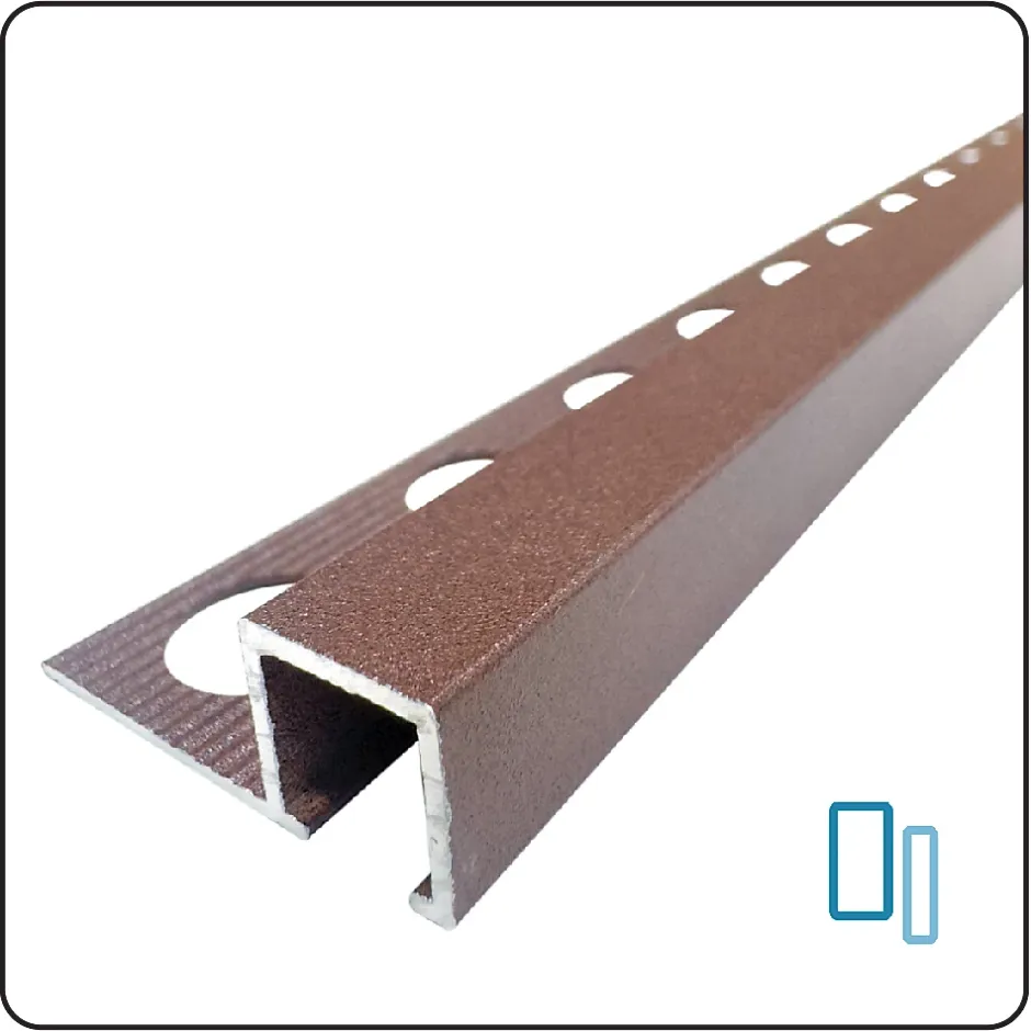 Lux Mosaic Listel Laqué Oxyde L.2,6m x 11mm INTÉRIEUR/EXTÉRIEUR. Profil Carrelage Mural. Aluminium Laqué. Luxury Oxyde