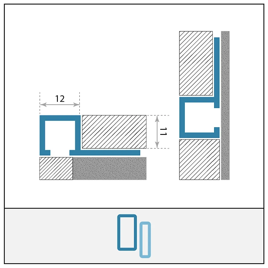 Lux Mosaic Listel Laqué Oxyde L.2,6m x 11mm INTÉRIEUR/EXTÉRIEUR. Profil Carrelage Mural. Aluminium Laqué. Luxury Oxyde