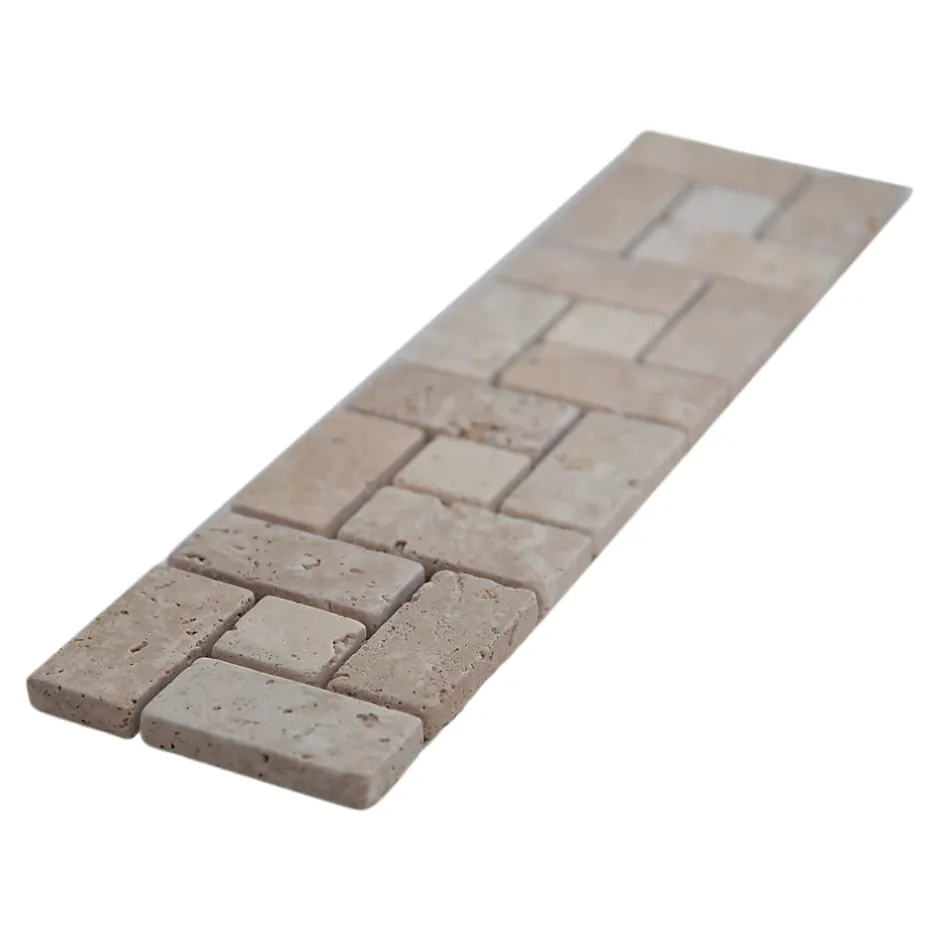 Listel mural en travertin L.30 x l.7 cm x ép.8 mm, Travertino- Discount