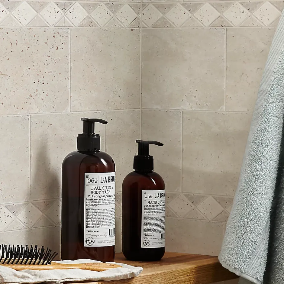 GoodHome Listel travertin pierre naturelle losanges beige marron 31.5 x 6,7 x ép. 0,8 cm