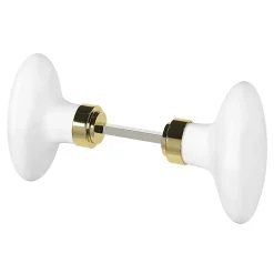 Lot 2 boutons de porte ovale blanc l.4.2cm x h.6.5cm-GoodHome Discount