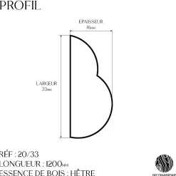 Lot 6 Moulures Décoratives Torsade Brut - 3.3x120 cm - Bois de hêtre massif - Style Parisien - A peindre-Decoparisienne Outlet