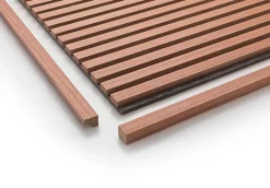 Lot 4 Panneaux Muraux Acoustiques en Bois - 240x60cm - Cerisier Naturel - A Lattes - Panneau Tasseau de Bois Naturel-Quiet Wall Clearance