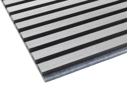 Quiet Wall Lot 4 Panneaux Muraux Acoustiques en Bois - 60x60cm - Frêne gris - A Lattes - Panneau Tasseau de Bois Naturel