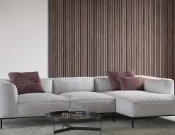 Lot 2 Panneaux Muraux Acoustiques en Bois - 240x60cm - 3.12m² - Chêne Foncé - A Lattes - Panneau Tasseau de Bois Naturel-Quiet Wall Online